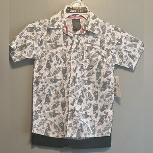 Boys Retro Stitch 2Pc Short & Top Summer Outfit 
Size 8